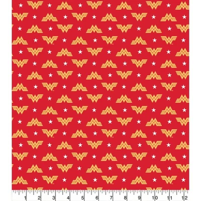 £7.50 • Buy 100% Cotton Fabric Camelot Wonder Women WW84 Logo