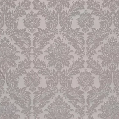 Lithuanian Luxury Damask Fabric Silver | Brocade Reversible Curtains Upholstery • £1.99