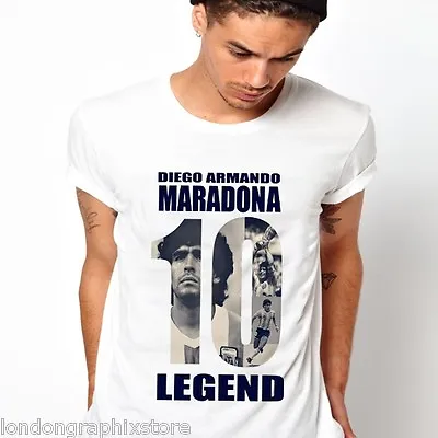 Soccer T Shirt Maradona Pele Football Argentina Brazil Neymar Ronaldo • $19.99