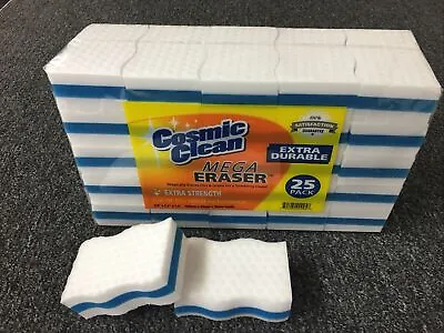 Cosmic Clean Mega Eraser Extra Durable Compressed 25 Pack Melamine Sponge • $12.45