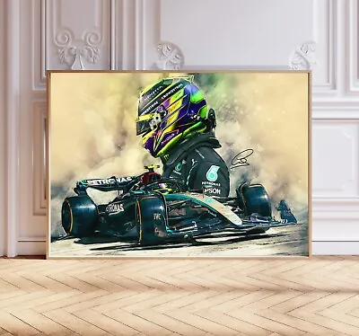Lewis Hamilton 2024 F1 Poster Print Signed Reproduction Formula 1 Wall Art • £5.99
