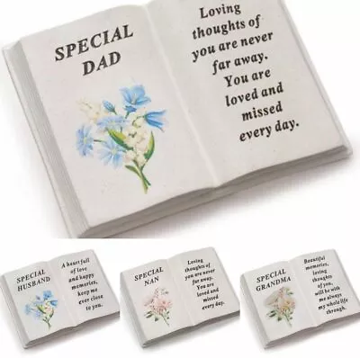 New Memorial Floral Flower Sentimental Grave Plaque Stone Verse Funeral Book • £15.99