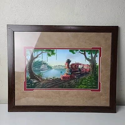 Disneyland Steve Adams Steam Train & Mark Twain Riverboat Print 19.75  X 15.75  • $119.99