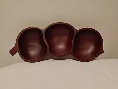 Mango Wood Works Mango 3 Section Nut-Candy Bowl 14X5 Read • $19.99