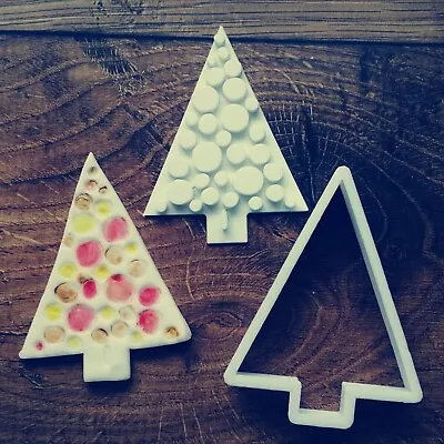 £4.19 • Buy Triangle Tree Cookie Cutter Stamp Set Emboss Dough Pastry Fondant Christmas 