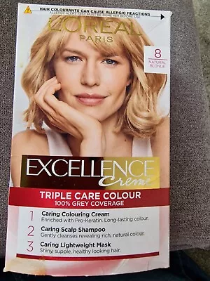 L'Oreal Excellence Creme Natural Bonde No 8 Hair Colour / Dye • £9.99