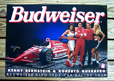 NICE Indy 500 Budweiser Kenny Bernstein & Roberto Guerrero Poster • $10.95