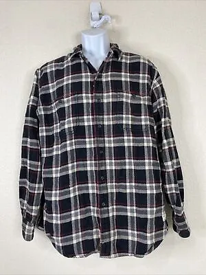 GH Bass Men Size L Multicolor Plaid Flannel Shirt Long Sleeve Pockets • $6.63