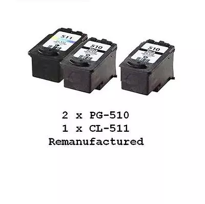 2x  PG-510 PG510 + 1x CL-511 Ink Cartridges For Canon MP240 MP270 MP480 REM • $49.99