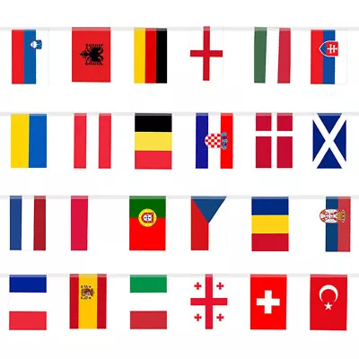 2024 Euro Football Championship Bunting With 24 Flags For Garden Bar Party Decor • £4.96