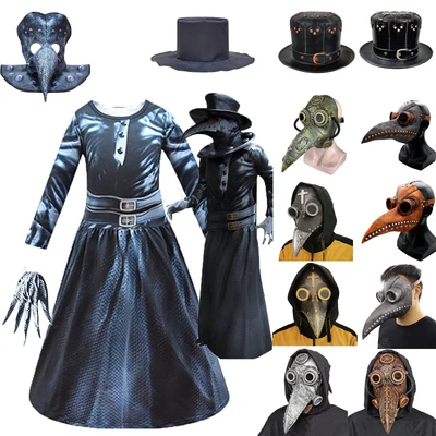 £7.99 • Buy Kid Steampunk Plague Doctor Bird Beak Masks Halloween Hat Gloves Cosplay Costume