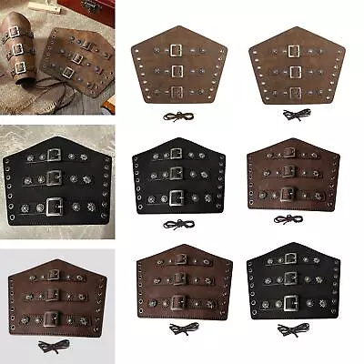 PU Leather Arm Guards Medieval Bracers Bracers Role Play Wrist Guard Armband For • $12.92