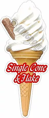 Soft Ice Cream Single Cone & Flake Sticker Decal Cut • £2.99