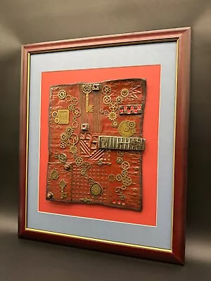 Steampunk-Framed Wall Art- Pottery Handmade At ClayByKirt Small WA. Studio • $249