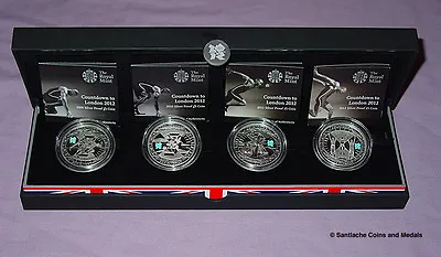 2009-2012 LONDON OLYMPICS SILVER PROOF £5 CROWN SET - Full Countdown Series • £260