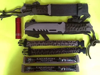 Emergency Survival Gear Kit Knives Paracord Light Doomsday Prepper Hunting EMP • $39.99