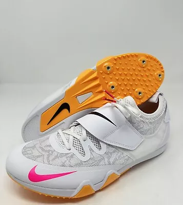 Nike Zoom Pole Vault Elite 3 Track Shoes White Orange AA1204-101 Men’s Sz 10 NEW • $59.99