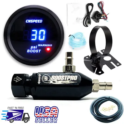 Manual Boost Controller KIT BLACK Turbo MBC 0-30PSI With Boost Gauge & Mount • $43.77
