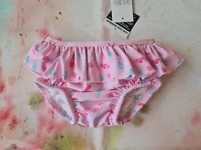 £1 • Buy Baby Girl Size 0 To 3 Months Pink Blue Frilly Swimwear Swim Nappy Pants New 