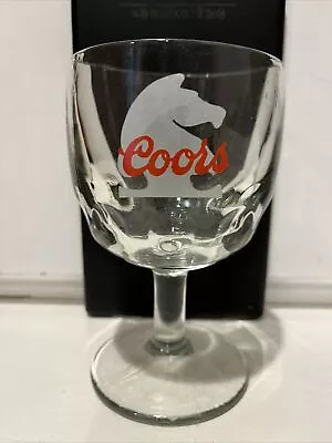 Vintage Coors Beer Goblet Thumbprint Heavy Stemmed Schooner Glass 6 1/4” • $20