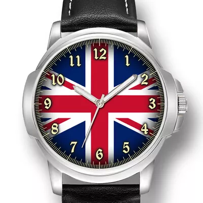 Union Jack Uk United Kingdom British Flag Mens Wrist Watch Birthday Best Gift • £29.99