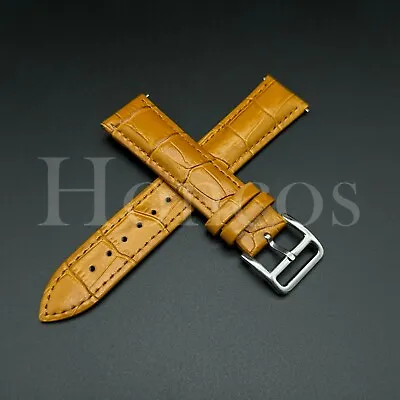 16-22 MM Watch Band Strap L/Brown Genuine Leather Quick Released Fits For Bulova • $12.99