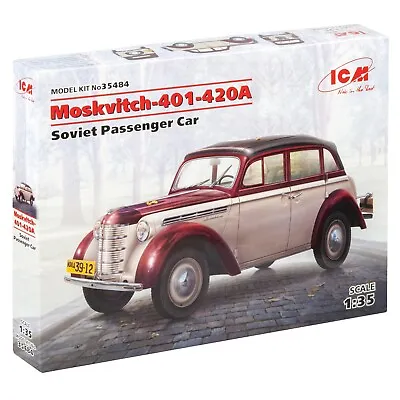 ICM 35484 Plastic Model Kit Scale 1:35 Moskvitch-401-420A Soviet Passenger Car • $32.69