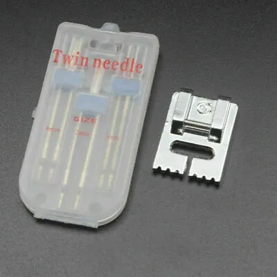 3 Sizes Twin Needle + 5 7 9 Groove Pintuck Foot Fit For Brother Singer Janome • £4.97