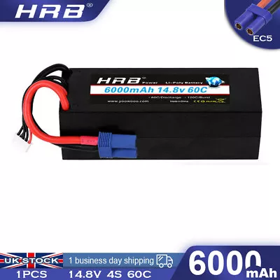 4S 14.8V 6000mAh LiPo Battery Hard Case EC5 For RC Arrma Kraton Outcast Truck • £59.69