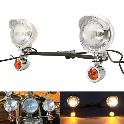 Fog Passing Turn Signal Lights Bar For Yamaha V-Star Vstar 950 1100 1300 Classic • $69.99