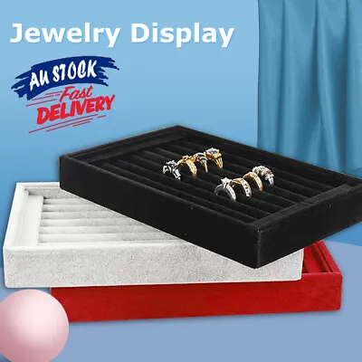 $12.59 • Buy Display Box Storage Earring Tray Jewelry Case Organizer Ring Holder Velvet Show
