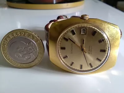 Vintage Gents SEKONDA 30 Jewels Automatic Mechanical Watch - 1970s Unusual Big • £44.99