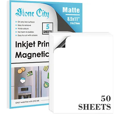 Printable Magnet Paper 50 Sheet Magnetic Photo Paper 8.5x11 Matte Inkjet Laser • $59.99