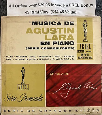 AGUSTIN LARA-“Musica En Piano”-33 RPM ARIEL-Free Shipping In USA • $19.95