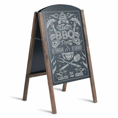 Costway 31.5  Wood A-Frame Chalkboard Menu Sign Board Sidewalk Wedding Signage • $44.98