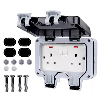 £14.92 • Buy Waterproof Outdoor Double Switched Socket Box External Electrical Plug Protecter