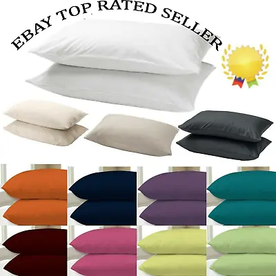 2-4 Pack Premium 100% Egyptian Cotton Pillow Cases Housewife Bed Pillow Cover • £7.99