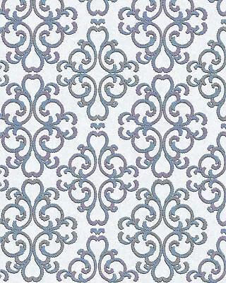 EDEM 85037BR30 Baroque Wallpaper With Metallic Accents White Turquoise Purple 5.33 M2 • £16.50