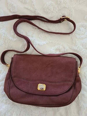 $55 • Buy OROTON Shoulder/Cross Body Bag Burgundy Suede VG Condition 