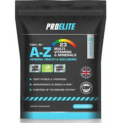 A-Z Multi Vitamins And Minerals For Men Women 120 Tablets - 100% RDA - Vegan UK • £5.75