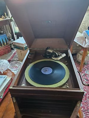 Antique Victor VV-IX 1915 Victorola Talking Machine Phonograph Tiger Oak Running • $210