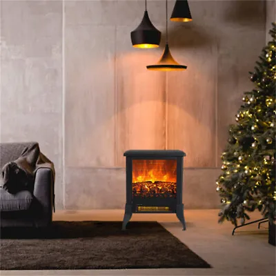 1400W Electric Fireplace Freestanding  Stove Heater Overheating Safety W/Flame  • $62.99