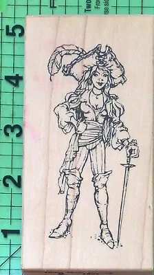 VIP Lady Pirate With Sword Rubber Stamp By Visual Image Printery 1994 • $19.95