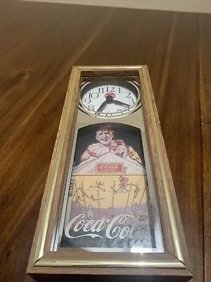 VTG Coca-Cola Advertising Mirror & Wood Clock Clown Circus Theme Tested • $19.99