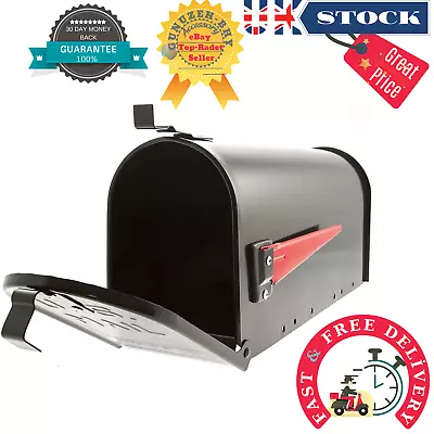 Black Mailbox Large Sterling US Aluminium American Style Post Box Mailbox • £53.81