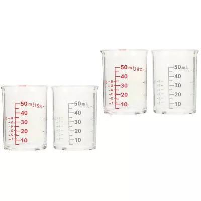  4 Pcs Bar Measuring Jigger Baking Milk Cup Kitchen Clear Espresso Coffee • £11.45