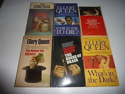 ELLERY QUEEN Vintage PB Lot Of 6 Signet Dell Popular Library House Of Brass Good • $6.27