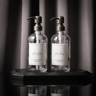 Clear Glass Soap Dispensers For Kitchen Or Bathroom Set Of 2 • £12