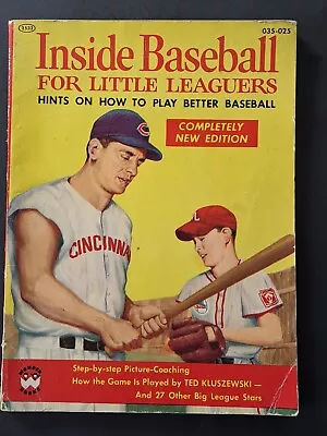 Vintage- Wonderbook-inside Baseball For Little Leaguers By Ted Kluszewski - • $2