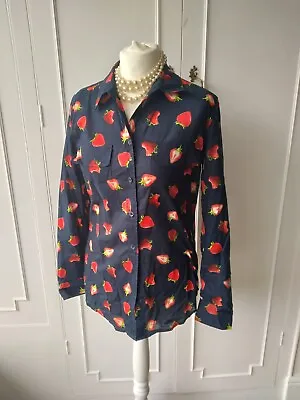 £19.99 • Buy Equipment Femme  Blue Strawberry  Womens Shirt Blouse Small Size 10 